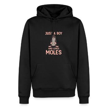 Sweet Mole Jeune Cadeau - Sweat à capuche Premium bio Homme - noir - Devant - Nico (187cm)