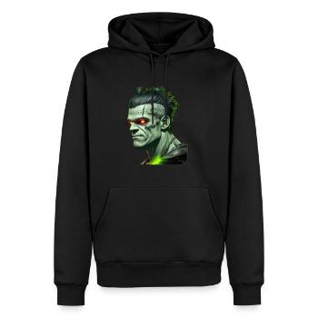 Monstre vert d’Halloween 5 - Sweat à capuche Premium bio Homme - noir - Devant - Nico (187cm)