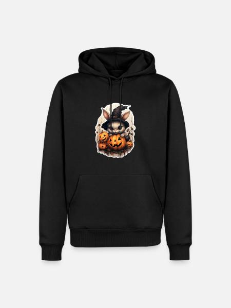Halloween Hexerhäschen - Männer Premium Bio Hoodie - Schwarz