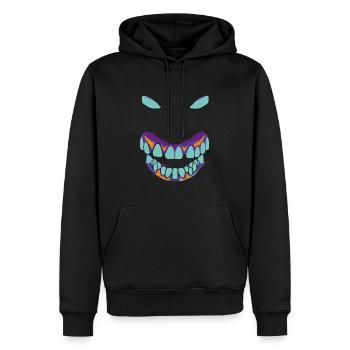 Halloween Monstergesicht Design - Männer Premium Bio Hoodie - Schwarz - Vorne - Nico (187cm)
