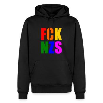 Fck nzs - Sweat à capuche Premium bio Homme - noir - Devant - Nico (187cm)