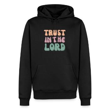 Trust in the Lord - Männer Premium Bio Hoodie - Schwarz - Vorne - Nico (187cm)