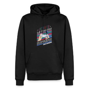 Je suis le tonton suprême des gamers t-shirt - Sweat à capuche Premium bio Homme - noir - Devant - Nico (187cm)