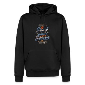 Je joue au padel pour pouvoir boire de la bière - Sweat à capuche Premium bio Homme - noir - Devant - Nico (187cm)