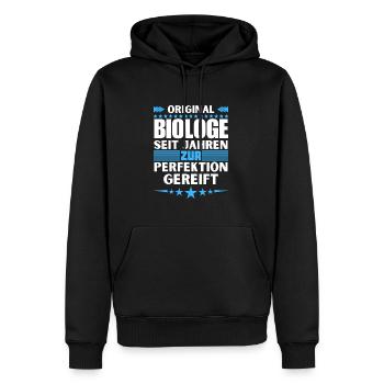 Biologist matured to perfection - Men’s Premium Organic Hoodie - black - Front - Nico (187cm)