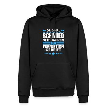 Blacksmith matured to perfection - Men’s Premium Organic Hoodie - black - Front - Nico (187cm)