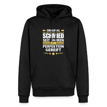 Blacksmith matured to perfection - Men’s Premium Organic Hoodie - black - Front - Nico (187cm)