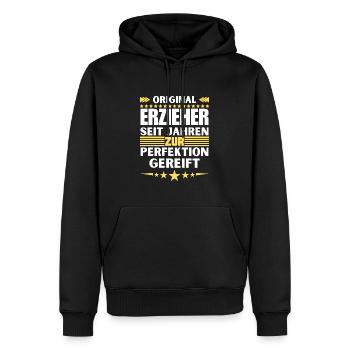 Educators Matured to Perfection - Men’s Premium Organic Hoodie - black - Front - Nico (187cm)
