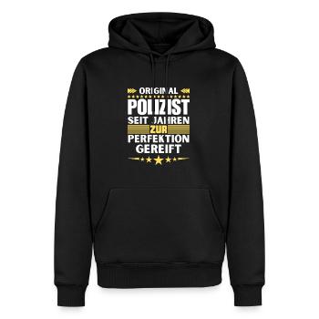 Policeman matured to perfection - Men’s Premium Organic Hoodie - black - Front - Nico (187cm)
