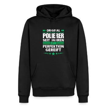 Polisher matured to perfection - Men’s Premium Organic Hoodie - black - Front - Nico (187cm)