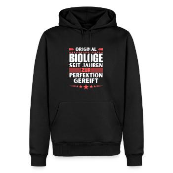 Zur Perfektion gereifter Biologe - Männer Premium Bio Hoodie - Schwarz - Vorne - Nico (187cm)