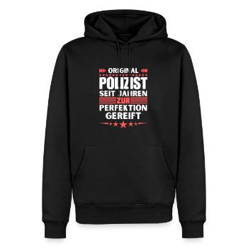 Policeman matured to perfection - Men’s Premium Organic Hoodie - black - Front - Nico (187cm)