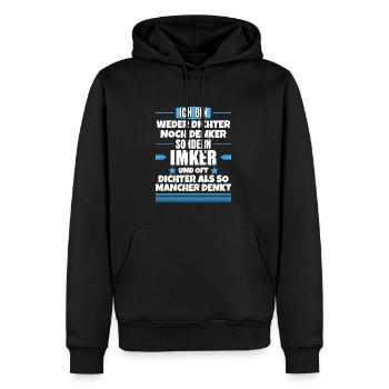 Neither poet nor thinker, but beekeeper - Men’s Premium Organic Hoodie - black - Front - Nico (187cm)