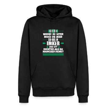 Neither poet nor thinker, but beekeeper - Men’s Premium Organic Hoodie - black - Front - Nico (187cm)