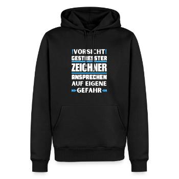 Don't talk to stressed draughtsman! - Men’s Premium Organic Hoodie - black - Front - Nico (187cm)