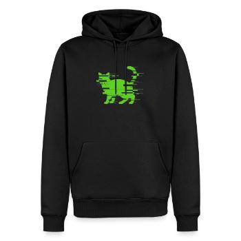 Glitch Chat - Sweat à capuche Premium bio Homme - noir - Devant - Nico (187cm)