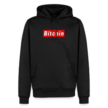 Bitcoin - Männer Premium Bio Hoodie - Schwarz - Vorne - Nico (187cm)