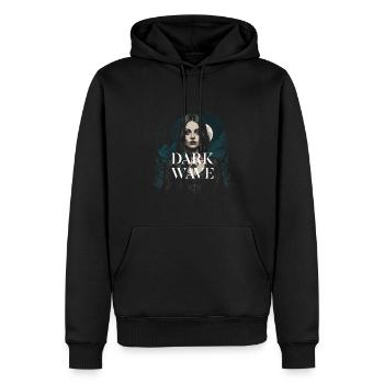 Dark Wave Musikdesign - Männer Premium Bio Hoodie - Schwarz - Vorne - Nico (187cm)