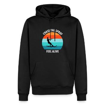 Ski nautique, ski nautique, skieurs nautiques - Sweat à capuche Premium bio Homme - noir - Devant - Nico (187cm)