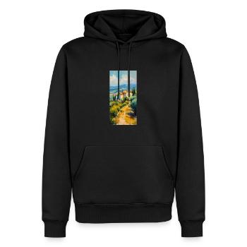 Italy Tuscany Landscape Italian Nature - Men’s Premium Organic Hoodie - black - Front - Nico (187cm)