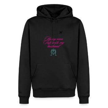Honeymoon - Männer Premium Bio Hoodie - Schwarz - Vorne - Nico (187cm)