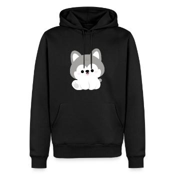 Niedlicher Husky - Männer Premium Bio Hoodie - Schwarz - Vorne - Nico (187cm)