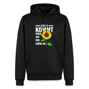 größte sonnenblume im garten gartenglück schreber - Männer Premium Bio Hoodie - Schwarz - Vorne - Nico (187cm)