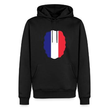 Frankreich Flagge Used Look Französische Fahne - Männer Premium Bio Hoodie - Schwarz - Vorne - Nico (187cm)