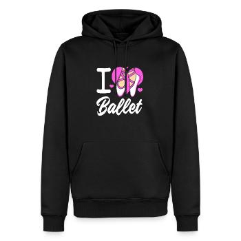 Ballet Ballet Danser - Herre Premium økologisk hoodie - sort - Foran - Nico (187cm)