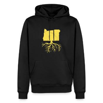 Wurzeln in Oregon Design für stolze Oregonianer - Männer Premium Bio Hoodie - Schwarz - Vorne - Nico (187cm)