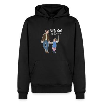Design de fille de la fête des pères - Sweat à capuche Premium bio Homme - noir - Devant - Nico (187cm)