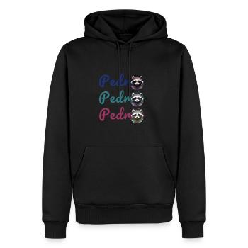 raccoon,graffiti,grey, watercolour,urban - Men’s Premium Organic Hoodie - black - Front - Nico (187cm)