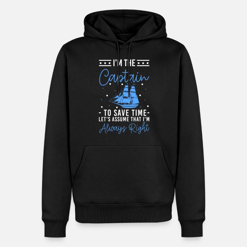 Voilier Sailor Skipper Cruise - Sweat à capuche Premium bio Homme - noir
