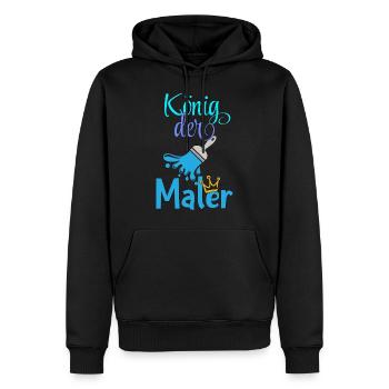 König der Maler Handwerker Beruf malen - Männer Premium Bio Hoodie - Schwarz - Vorne - Nico (187cm)