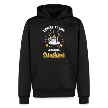 Coffee Bean Caffeine Breakfast - Men’s Premium Organic Hoodie - black - Front - Nico (187cm)