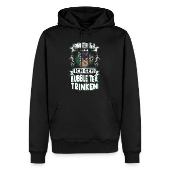 Bubble Tea Sloth Disant Drôle Humour Tendance - Sweat à capuche Premium bio Homme - noir - Devant - Nico (187cm)