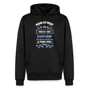 Boss Karriere Abteilungsleiter Kollege - Männer Premium Bio Hoodie - Schwarz - Vorne - Nico (187cm)