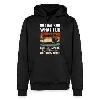 Couturière Couturière Tailleur sur mesure - Sweat à capuche Premium bio Homme - noir - Devant - Nico (187cm)