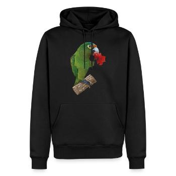 Orangenstirnsittich - Männer Premium Bio Hoodie - Schwarz - Vorne - Nico (187cm)