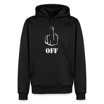 Fuck Off - Männer Premium Bio Hoodie - Schwarz - Vorne - Nico (187cm)