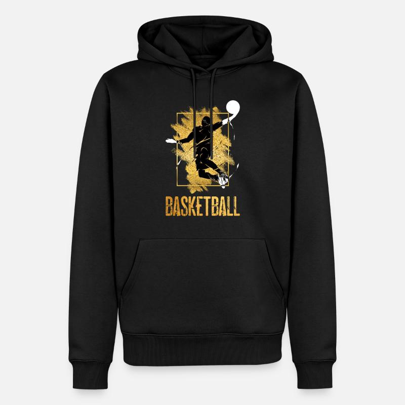 Basketteur Basketteur Dunking Gold Splash - Sweat à capuche Premium bio Homme - noir