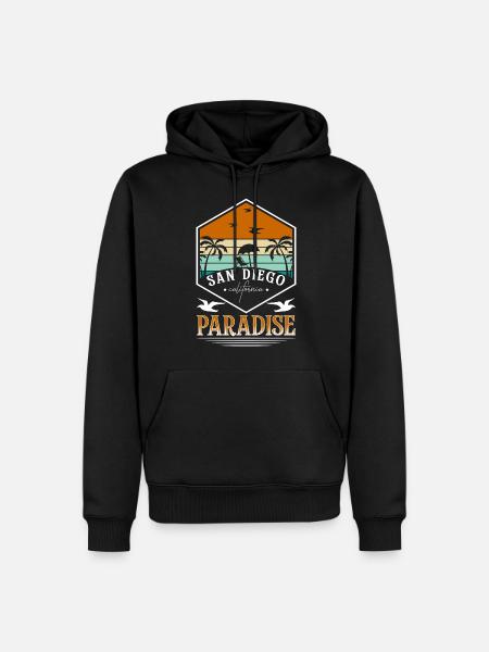 Beach Sea Palm Breeze - Men’s Premium Organic Hoodie - black
