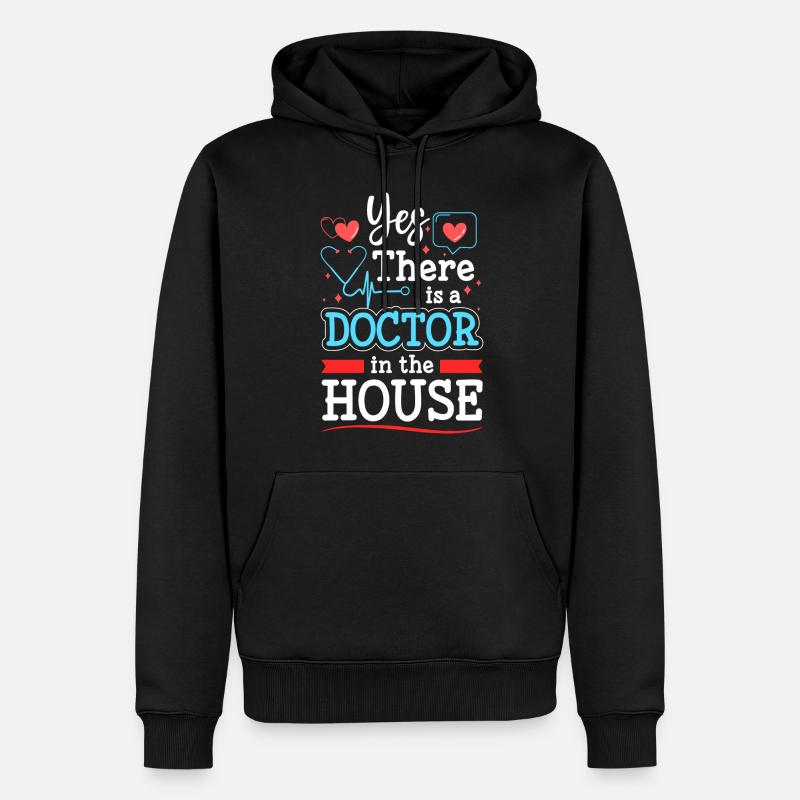 Doktor Student Schmerz - Männer Premium Bio Hoodie - Schwarz