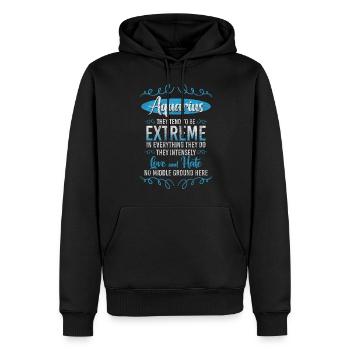 Signe du zodiaque Symbole de naissance de janvier - Sweat à capuche Premium bio Homme - noir - Devant - Nico (187cm)
