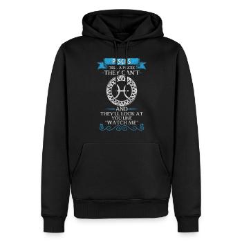 Signe du zodiaque constellation de l’eau Astro - Sweat à capuche Premium bio Homme - noir - Devant - Nico (187cm)
