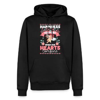 Dear friend affection - Men’s Premium Organic Hoodie - black - Front - Nico (187cm)