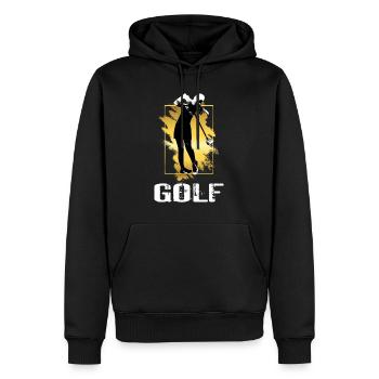 Golf Golfing Golfer Player Sport Hobby Gold - Men’s Premium Organic Hoodie - black - Front - Nico (187cm)