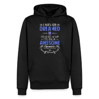 Constellation de naissance du zodiaque des Gémeaux - Sweat à capuche Premium bio Homme - noir - Devant - Nico (187cm)