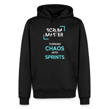 Scrum Master transforme le chaos en sprints - Sweat à capuche Premium bio Homme - noir - Devant - Nico (187cm)