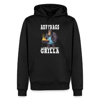 Grillen Grilla Griller Gorilla BBQ Spruch Lustig - Männer Premium Bio Hoodie - Schwarz - Vorne - Nico (187cm)